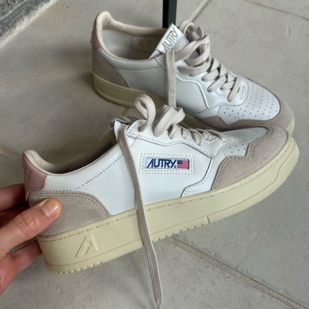 Autry White and Beige Sneakers